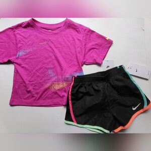 Nike girls 2-piece shorts set athletic outfit size 6X Pink